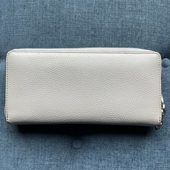 Michael Kors Large Pebbled Leather Continental Wallet - Light Gray - Picture 3 of 11